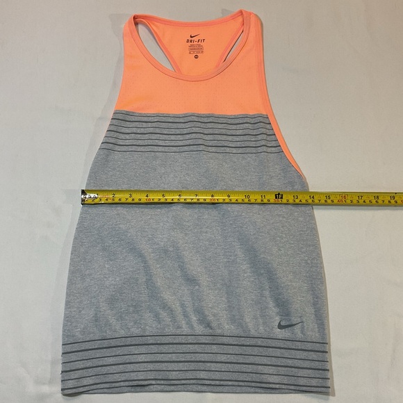 Nike Dry Fit Womens Training Orange Heathered Gray Razer Back Tank Top, Size XS - Picture 4 of 6